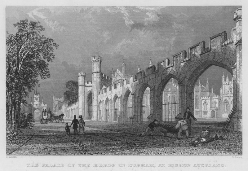 O Palácio do Bispo de Durham, no Bispo Auckland (gravura) de Thomas (after) Allom