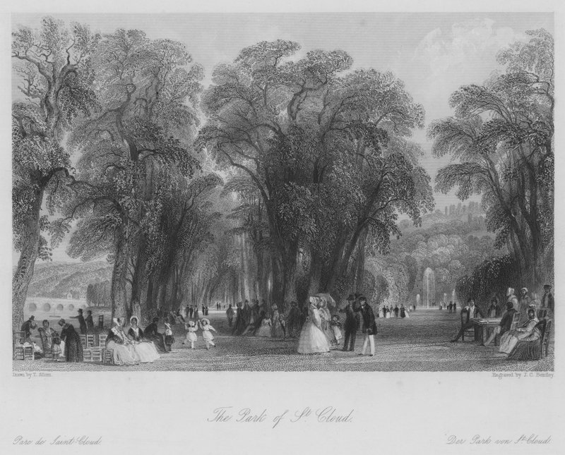 O Parque de St Cloud (gravura) de Thomas (after) Allom