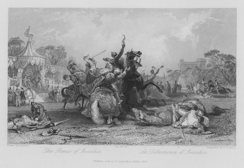 The Rescue of Ivanhoe (gravura) de Thomas (after) Allom
