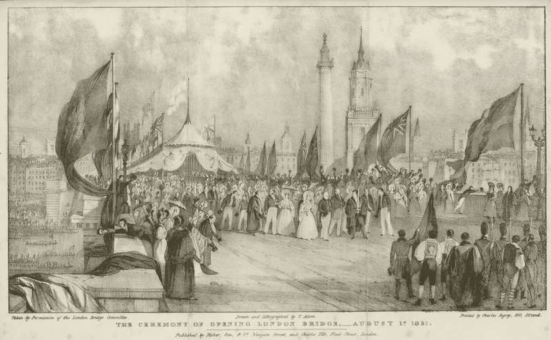 A cerimónia de abertura da Ponte de Londres de Thomas (after) Allom
