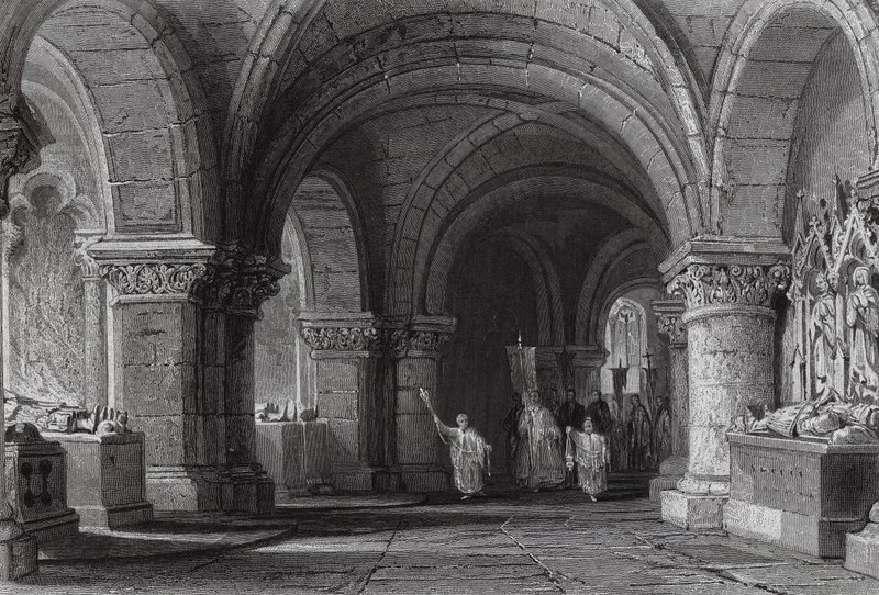 Túmulos dos Reis na Cripta de São Dinis (gravura) de Thomas (after) Allom