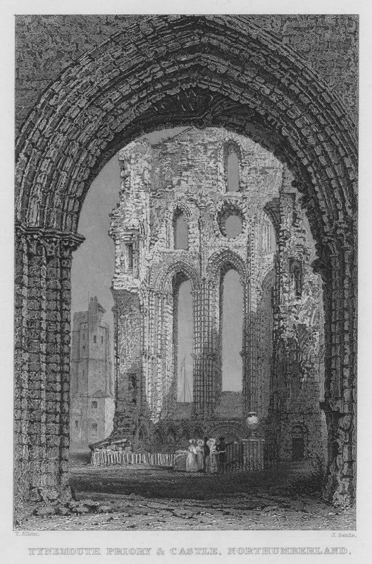 Tynemouth Priory and Castle, Northumberland (gravura) de Thomas (after) Allom