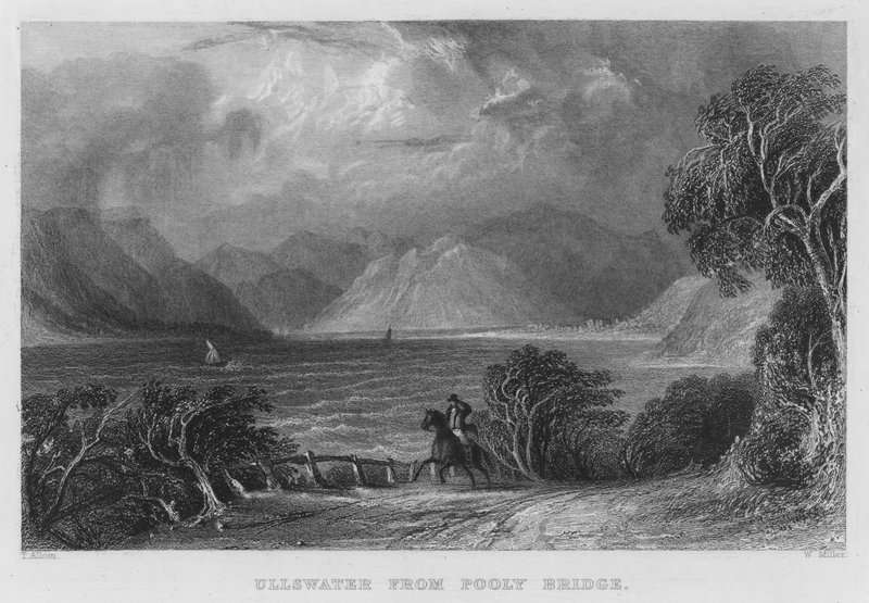 Ullswater from Pooly Bridge (gravura) de Thomas (after) Allom