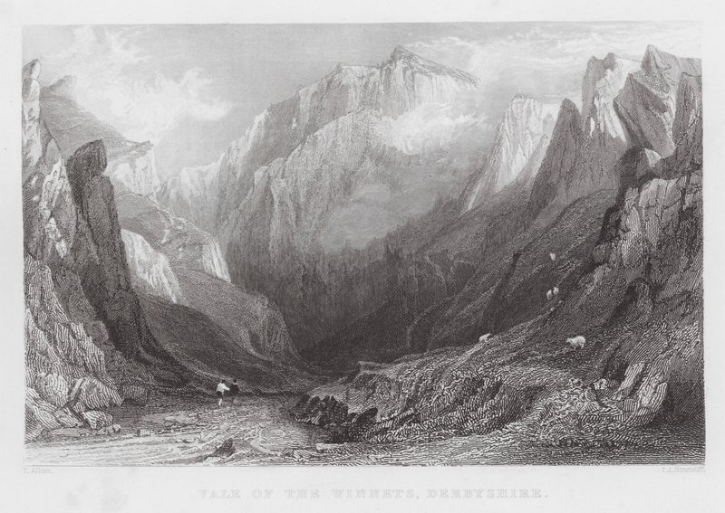 Vale of the Winnets, Derbyshire (gravura) de Thomas (after) Allom
