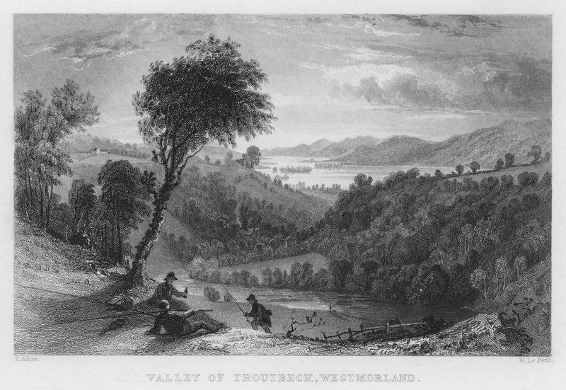 Vale de Troutbeck, Westmorland (gravura) de Thomas (after) Allom