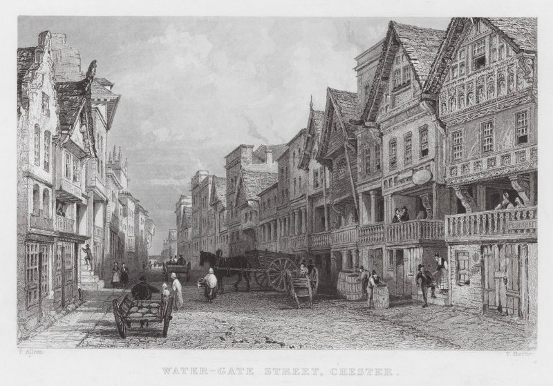 Water-Gate Street, Chester (gravura) de Thomas (after) Allom