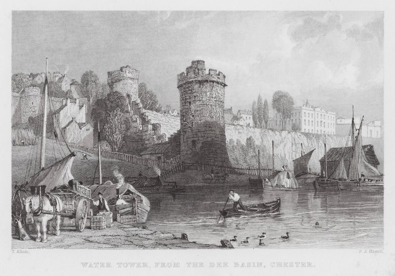 Torre da Água, da Bacia Dee, Chester (gravura) de Thomas (after) Allom