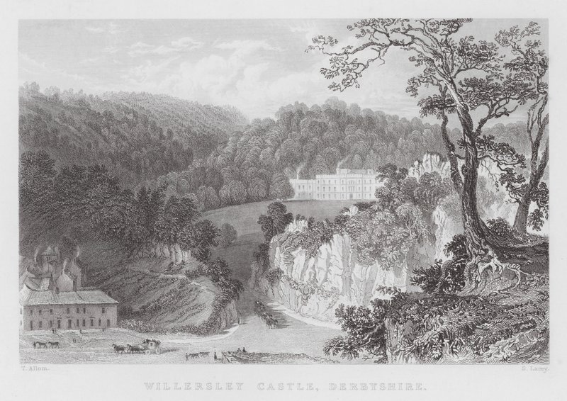 Willersley Castle, Derbyshire (gravura) de Thomas (after) Allom