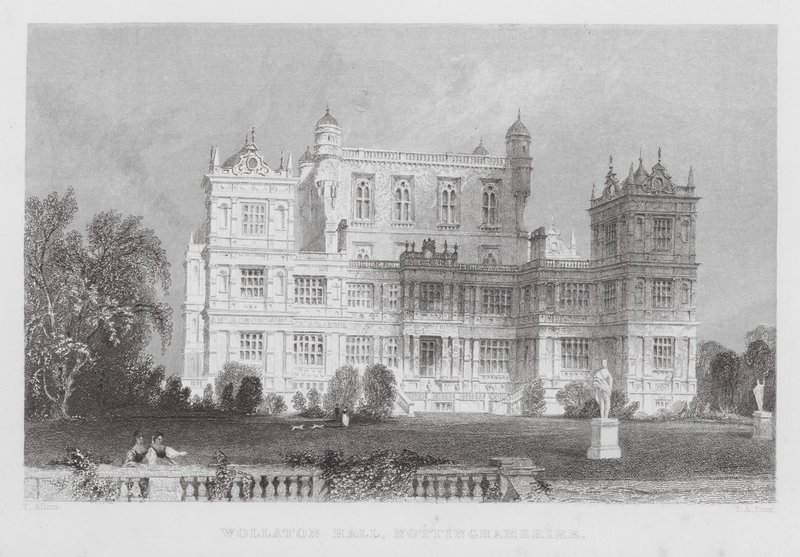 Wollaton Hall, Nottinghamshire (gravura) de Thomas (after) Allom