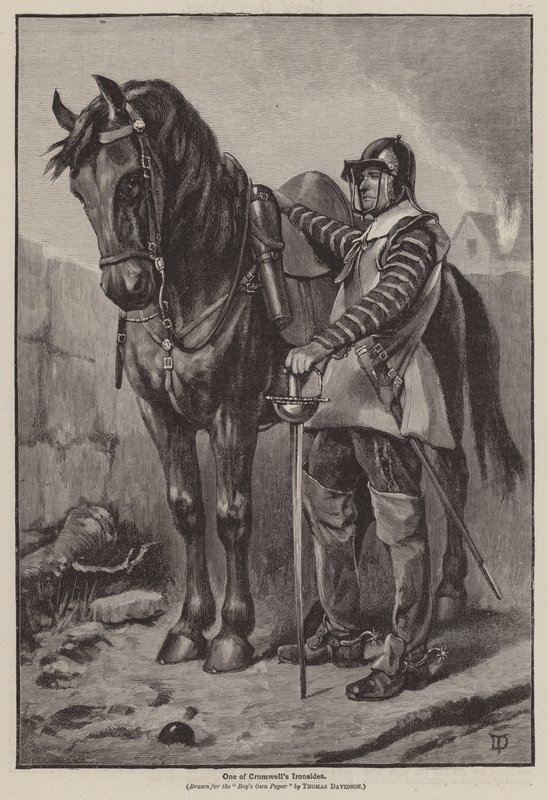 Um dos Ironsides de Cromwell (gravura) de Thomas (after) Davidson