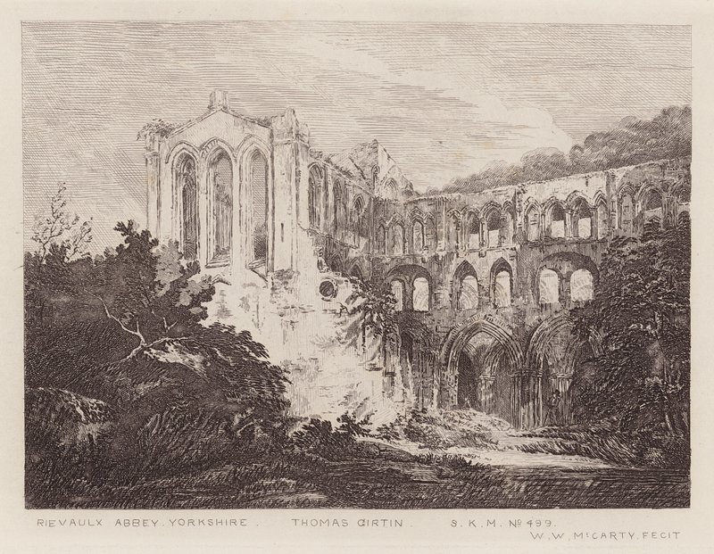Abadia de Rievaulx (gravura) de Thomas (after) Girtin