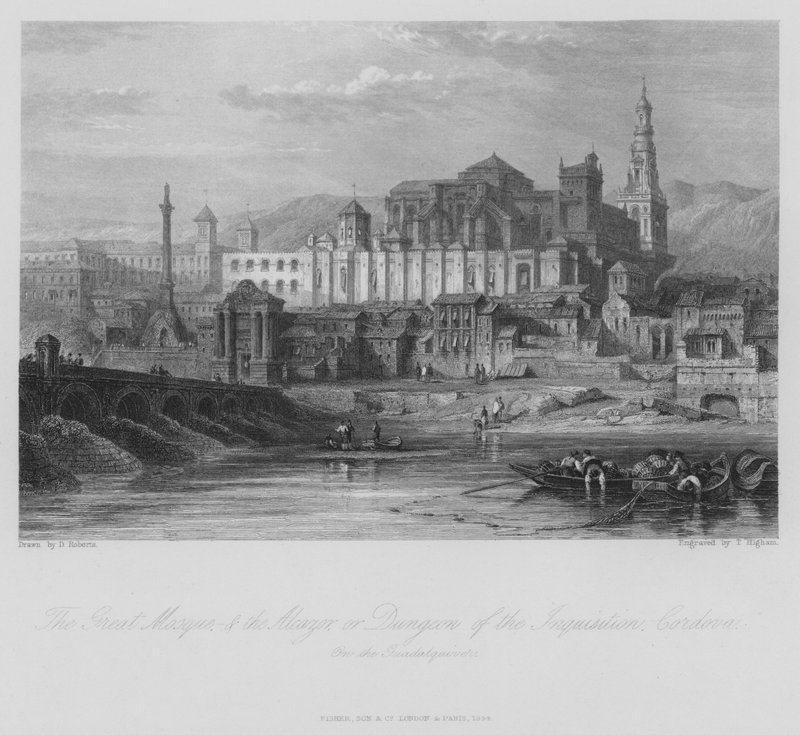 A Grande Mesquita do Alcazor, ou Masmorra da Inquisição, Córdoba, Espanha (gravura) de Thomas (after) Higham