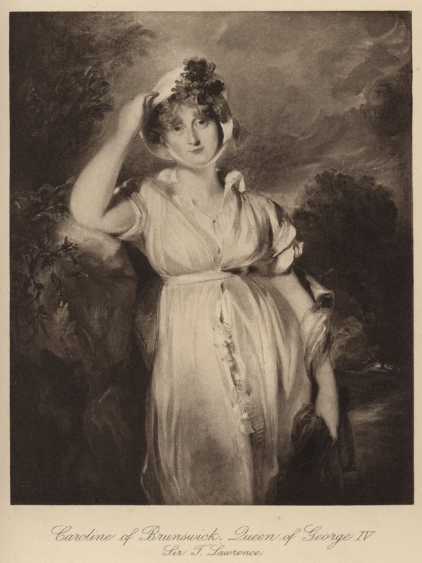 Carolina de Brunswick, Rainha do Rei Jorge IV (gravura) de Thomas (after) Lawrence