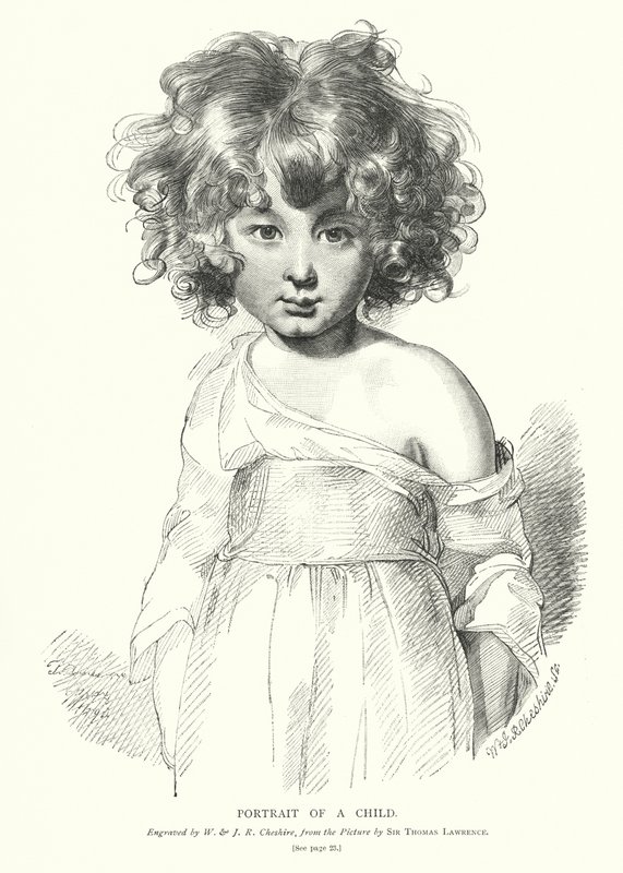 Retrato de uma criança (gravura) de Thomas (after) Lawrence