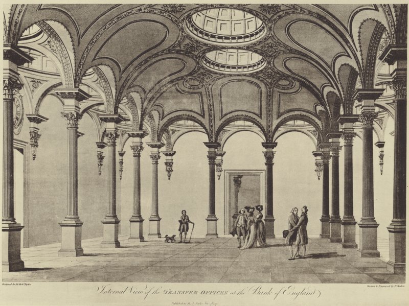 Sir Robert Taylors Gabinete de Transferências, Banco de Inglaterra de Thomas (after) Malton