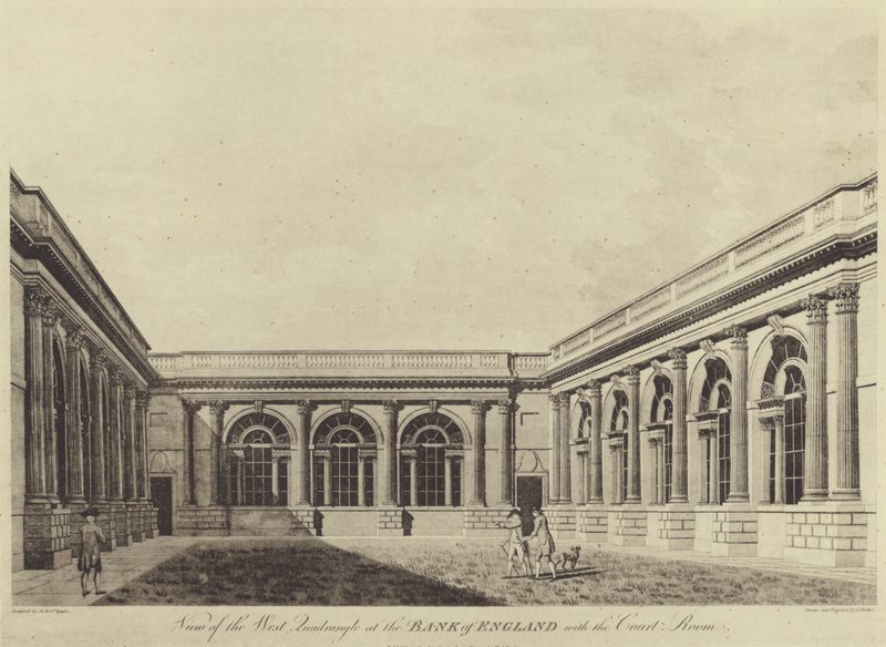 The Garden Court, Banco de Inglaterra de Thomas (after) Malton