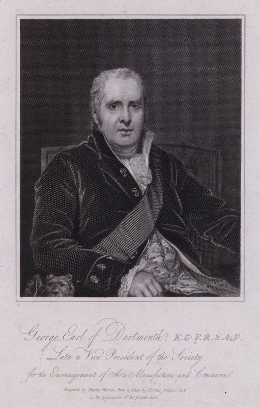 George Legge, 3º Conde de Dartmouth, político britânico e deputado (gravura) de Thomas (after) Phillips