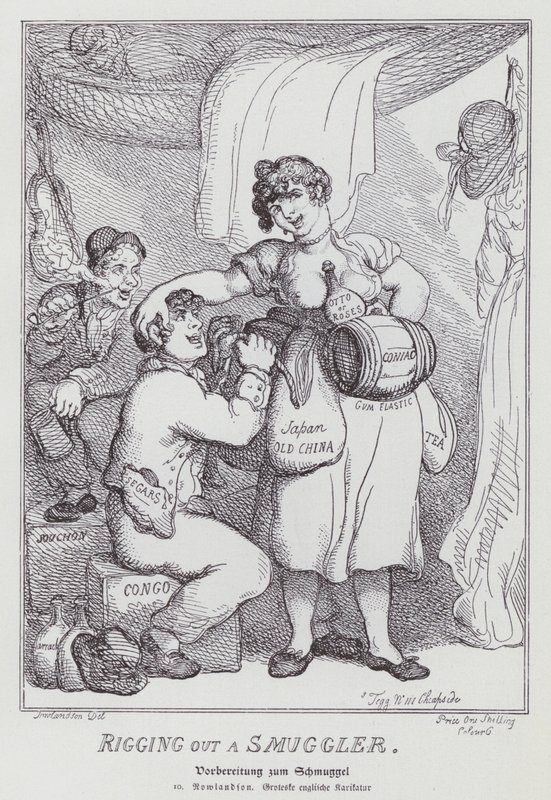 Rigging out a Smuggler (litho) de Thomas (after) Rowlandson