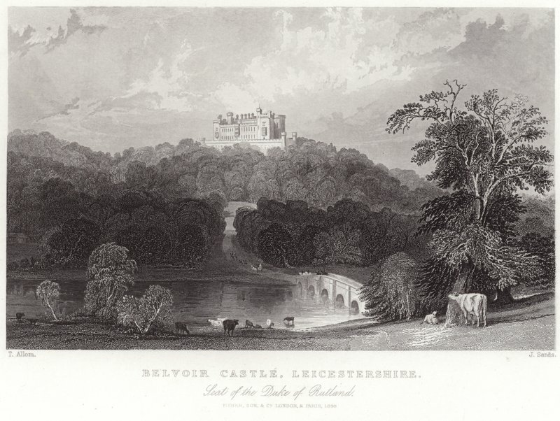 Castelo de Belvoir em Leicestershire de Thomas Allom