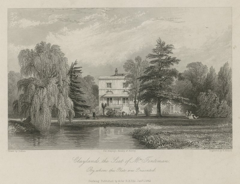 Claylands, a sede da Sra. Fentima de Thomas Allom