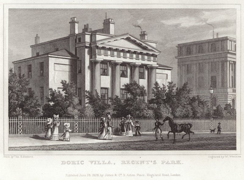Villa Doric em Regent&39;s Park de Thomas Allom
