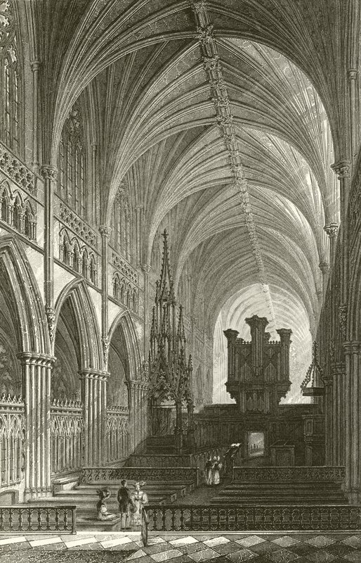Interior, de, exeter, catedral de Thomas Allom