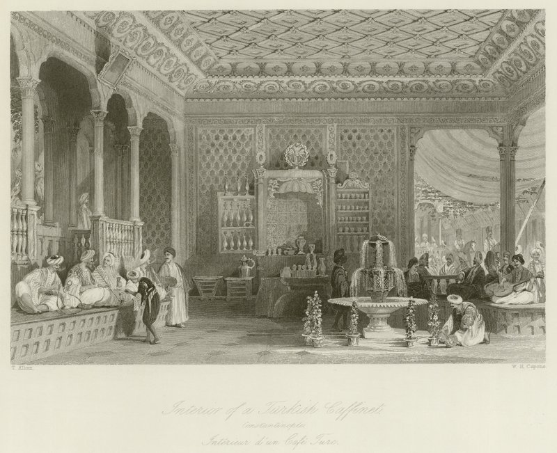 Interior de um turco Caffinet de Thomas Allom