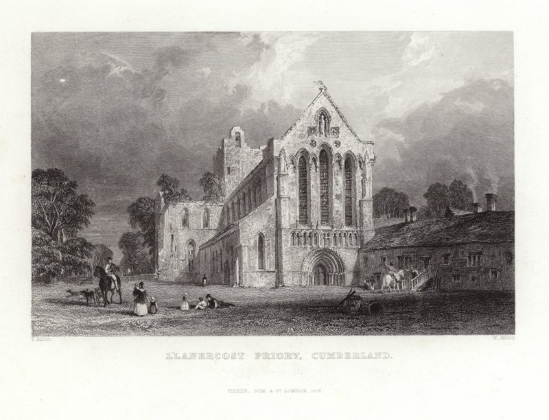 Llanercost Priory em Cumberland de Thomas Allom