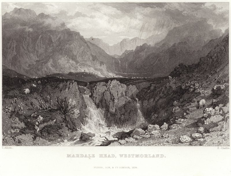 Mardale Head em Westmorland de Thomas Allom