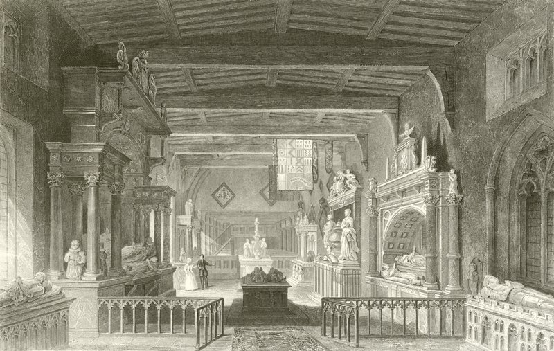 Monumentos aos Condes de Rutland na Igreja de Bottesford, Leicestershire de Thomas Allom