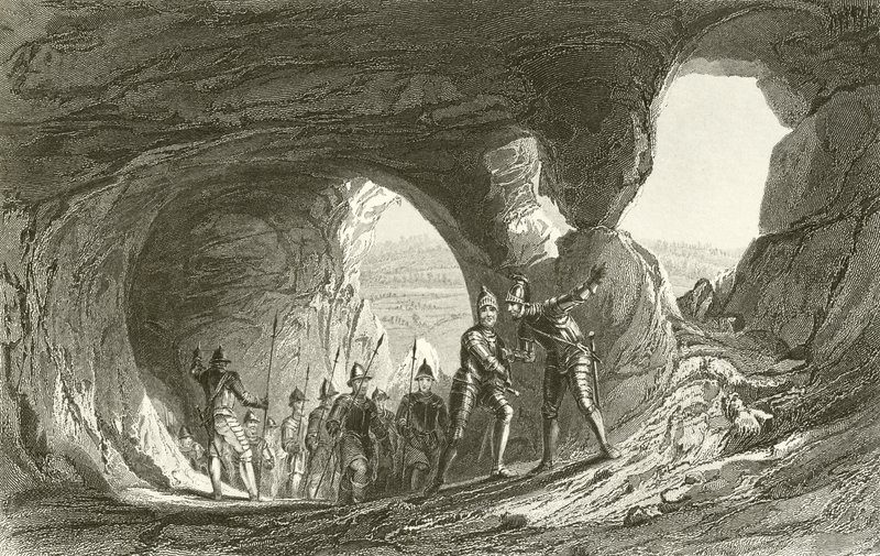 Buraco de Mortimer, Nottingham Castle de Thomas Allom