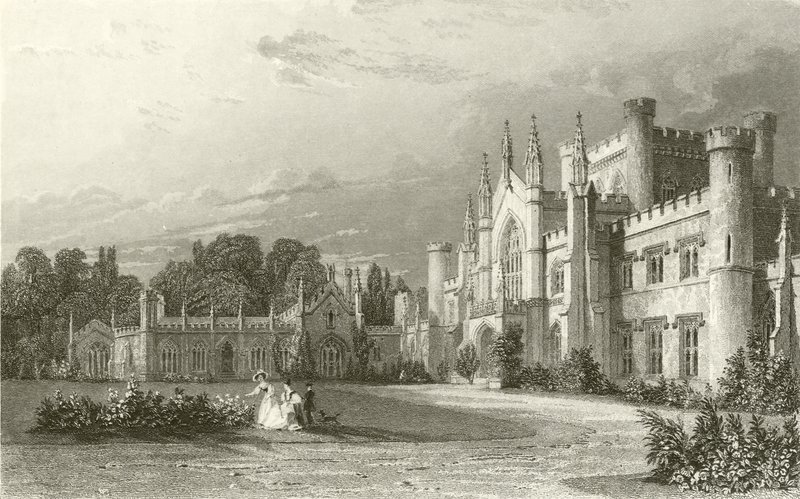 Vista sul do castelo de Lowther de Thomas Allom