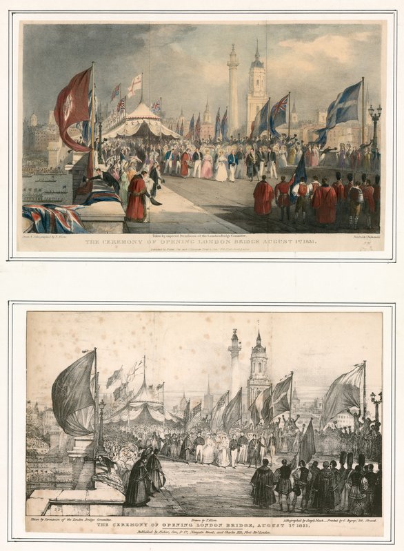 A Cerimônia de Abertura da Ponte de Londres 1 de agosto de 1831 de Thomas Allom