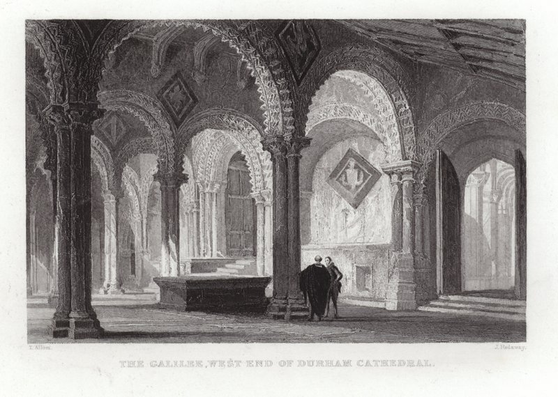 A Galiléia no extremo oeste da Catedral de Durham de Thomas Allom