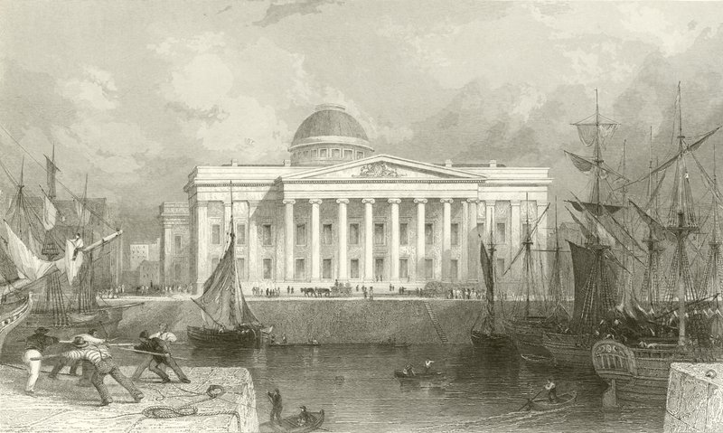 A Nova Alfândega, Liverpool de Thomas Allom