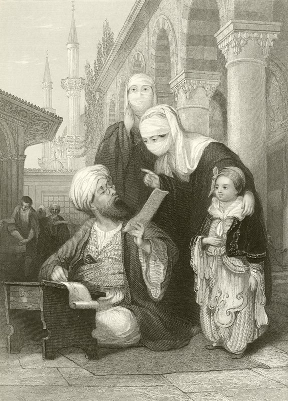 O escritor de cartas turco de Thomas Allom