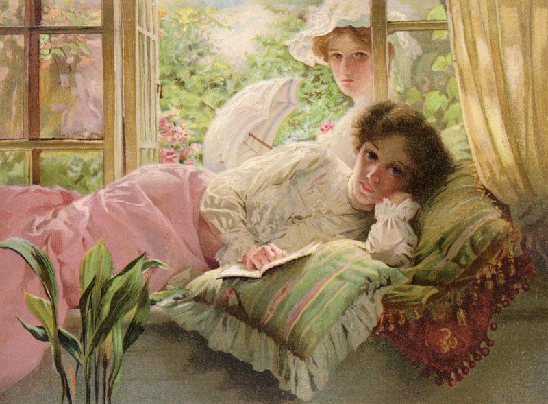 O tempo de descanso da mãe (cor litho) de Thomas Benjamin Kennington