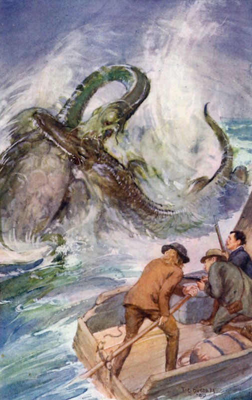 Ilustração para uma viagem ao Centro da Terra por Jules Verne (cor litho) de Thomas Cantrell Dugdale