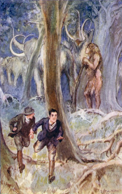 Ilustração para uma viagem ao Centro da Terra por Jules Verne (cor litho) de Thomas Cantrell Dugdale
