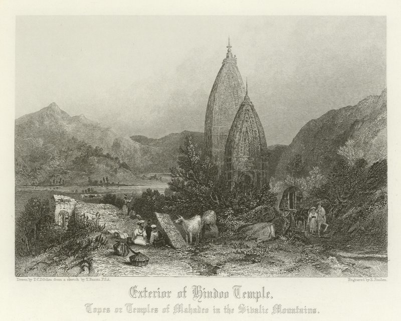 Exterior, de, um, templo hindu de Thomas Colman Dibdin