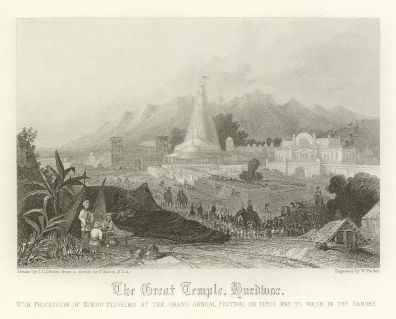 O grande templo, hurhwar, índia de Thomas Colman Dibdin