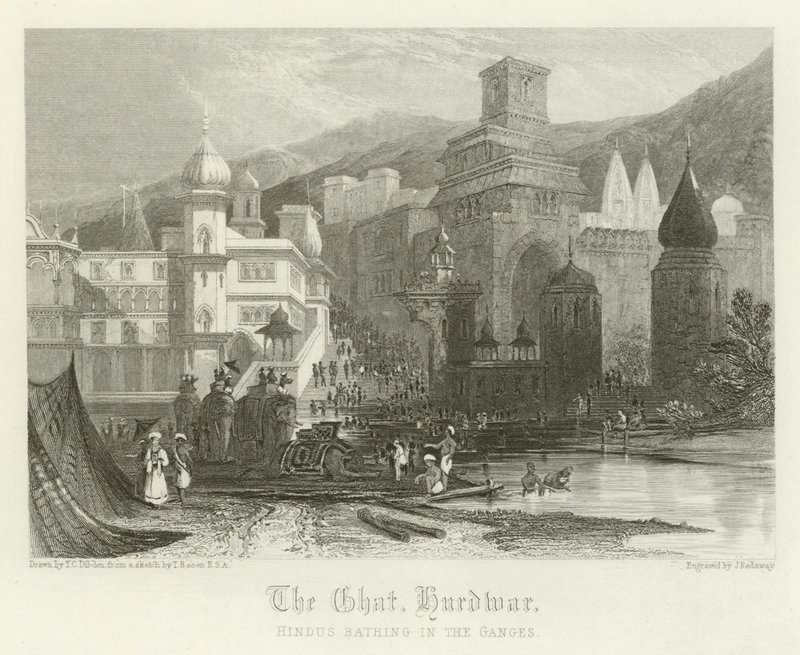 O ghat, Hurdwar, Índia de Thomas Colman Dibdin