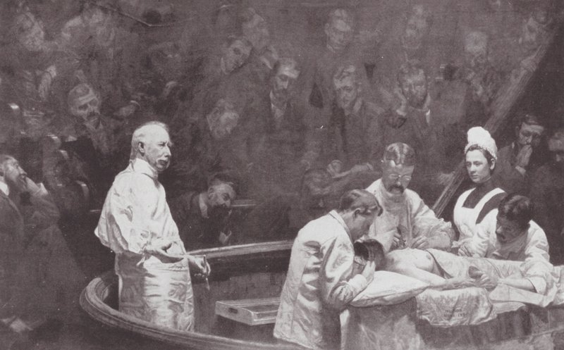 Filadélfia: Dr. D Hayes Agnew, no final de uma clínica (litografia) de Thomas Cowperthwait (after) Eakins