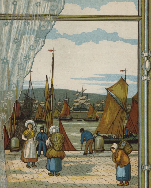 Boulogne: o porto (cor litho) de Thomas Crane