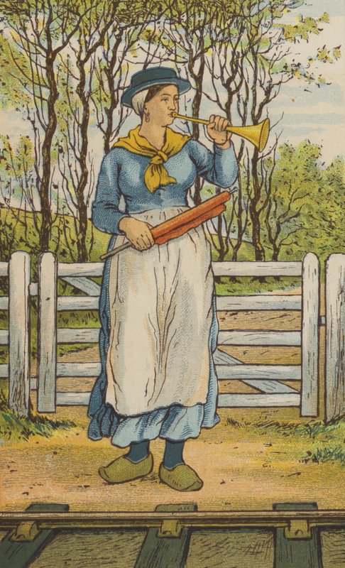 No caminho de Caen a Paris: uma passagem de trem (cor litho) de Thomas Crane