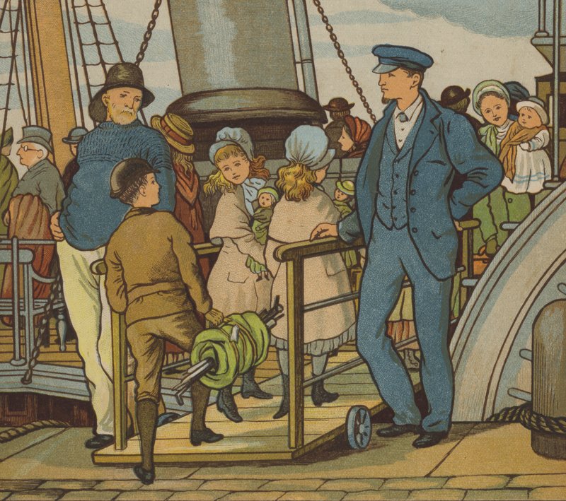 Folkestone: indo a bordo (cor litho) de Thomas Crane