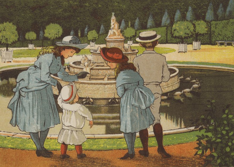 Paris: um dia em Versalhes (cor litho) de Thomas Crane