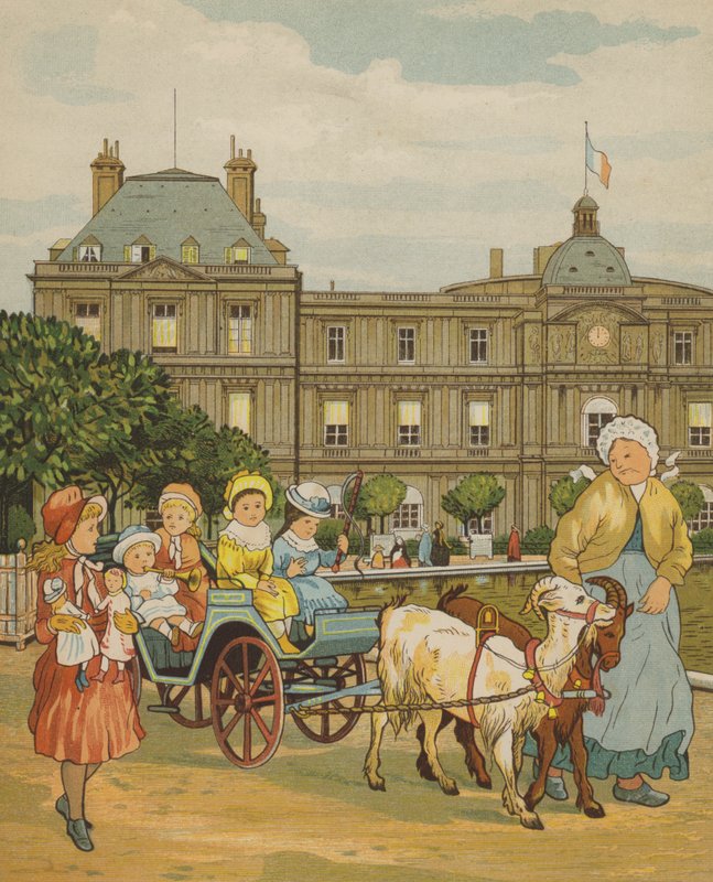 Paris: os Jardins do Luxemburgo (cor litho) de Thomas Crane