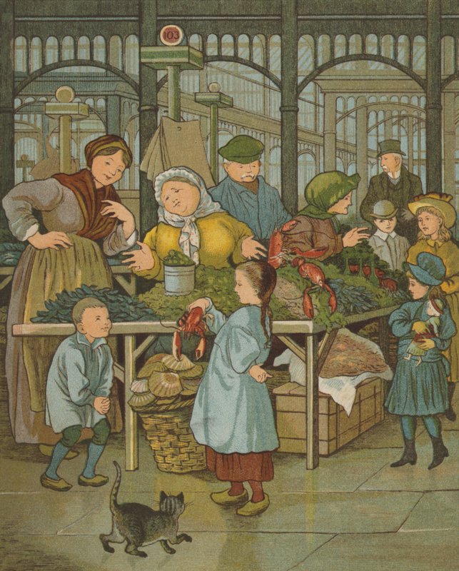 Paris: os mercados (cor litho) de Thomas Crane