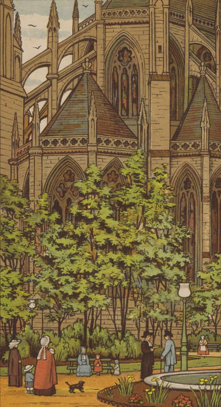 Rouen: Igreja de St Ouen (cor litho) de Thomas Crane
